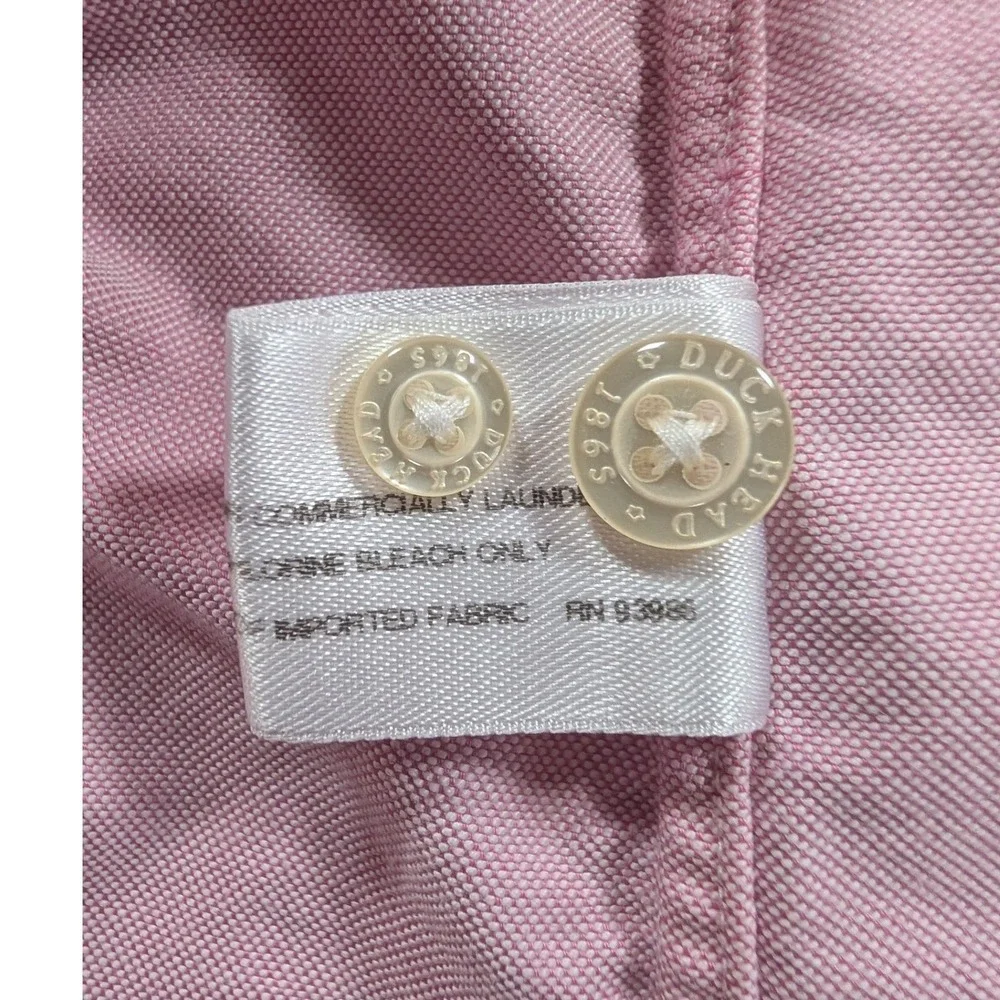 Duck Head Button Down Shirt Mens XL Pink Oxford Cloth Long Sleeve Made in USA